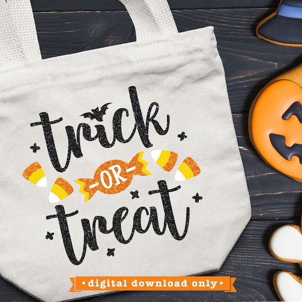 trick-or-treat svg, Halloween SVG file, Trick or Treat Bag SVG file, Iron on transfer SVG for Halloween, Halloween Shirt svg