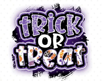 Trick or Treat Halloween PNG: Sublimation Design (Digital Download)