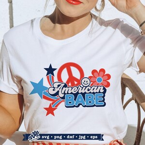 American Babe SVG: Retro 4th of July Design (Digital Download)