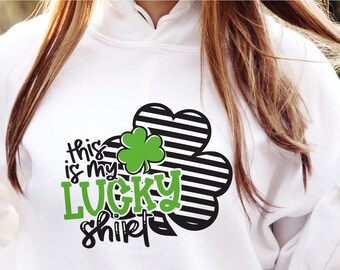 Lucky SVG and PNG files for Cricut and Silhouette | Saint Patrick's Day tshirt design with commercial license