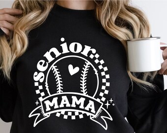 Senior Softball Mom SVG and PNG files | Retro Softball SVG tshirt design | Softball Mama svg for Mom of graduating senior