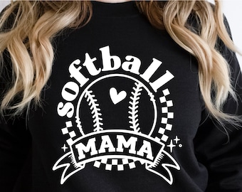 Softball Mom SVG and PNG files | Retro Softball SVG tshirt design for use with Cricut and Silhouette | Softball Mama svg for Mom