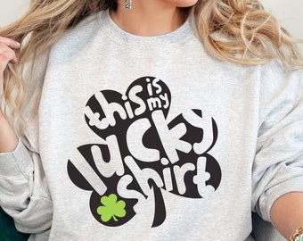 Lucky SVG and PNG files for Cricut and Silhouette | Saint Patrick's Day tshirt design with commercial license