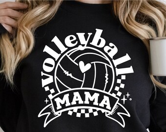 Volleyball Mom SVG and PNG files | Retro Volleyball SVG tshirt design for use with Cricut and Silhouette | Volleyball Mama svg for Mom