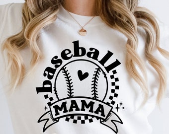 Retro Checkered Baseball Mom SVG: Tshirt Design (Digital Download)