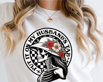 Funny Wife Skeleton PNG: Husband's Tab Sublimation Design (Digital File)