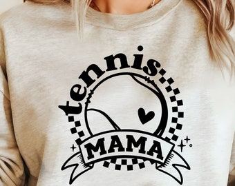 Tennis Mom SVG and PNG files | Checkered Retro Tennis SVG tshirt design for use with Cricut and Silhouette | Tennis Mama svg for Mom