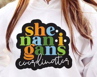 Shenanigans Coordinator SVG and PNG files |  Funny St Patrick's Day tshirt design for use with Cricut and Silhouette