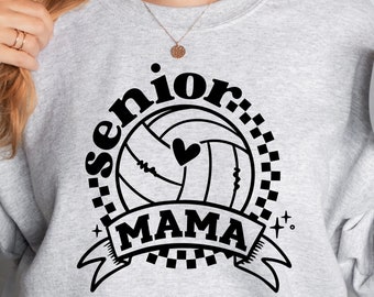 Senior Volleyball Mom SVG and PNG files | Retro Volleyball SVG Cricut tshirt design | Senior Volleyball Mama svg for Mom