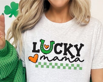 Lucky Mama SVG and PNG files | Saint Patrick's Day SVG tshirt design for Cricut and Silhouette or Iron on Transfer