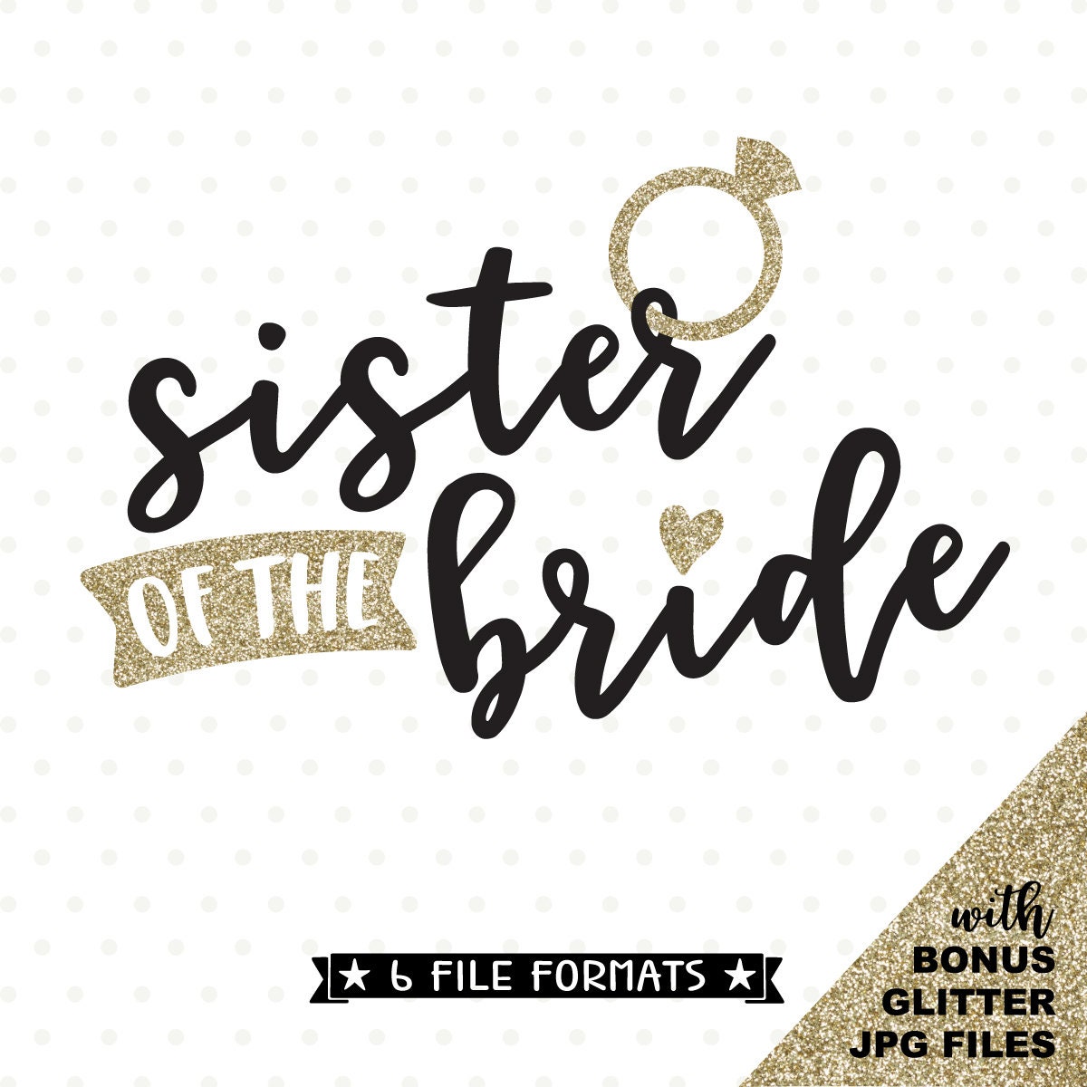 Sister of the Bride SVG File Bridal Party Shirt Iron on - Etsy