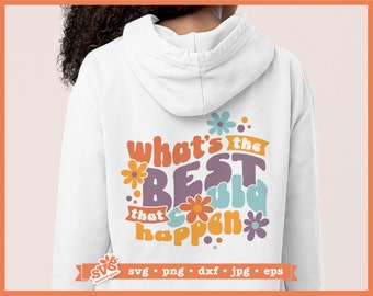 Wavy Text SVG: Positive Inspirational Quote, Retro Hippie Groovy (Digital Files)