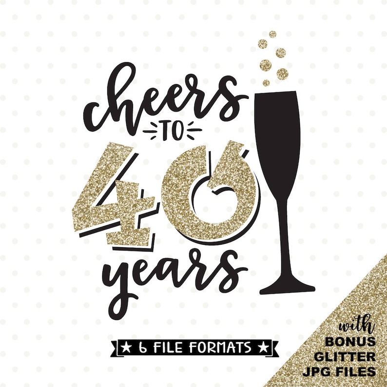 40e verjaardag svg cheers tot en met 40 jaar svg bestand 40e | etsy