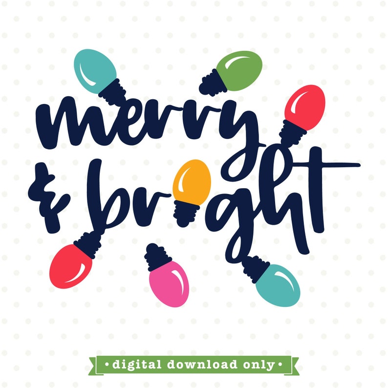 Download Merry and Bright SVG Christmas SVG Sublimation design | Etsy