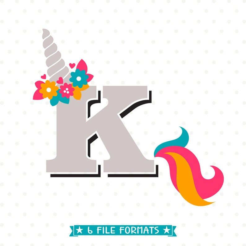 Download Letter K SVG cut file Unicorn Shirt iron on file Girls | Etsy