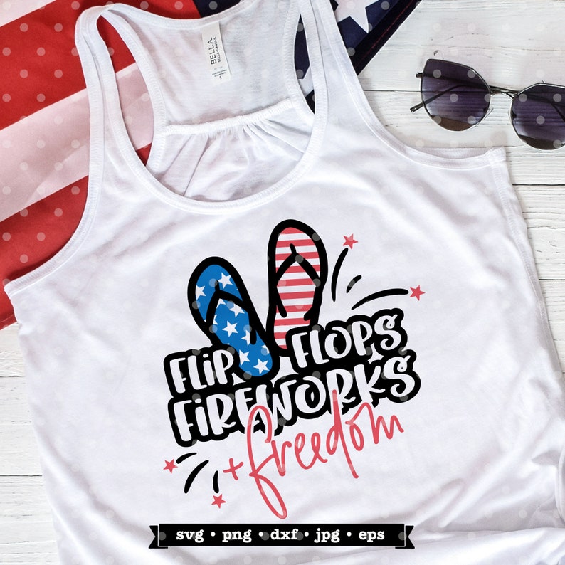 Download 4th of July SVG Flip Flops Fireworks and Freedom svg ...