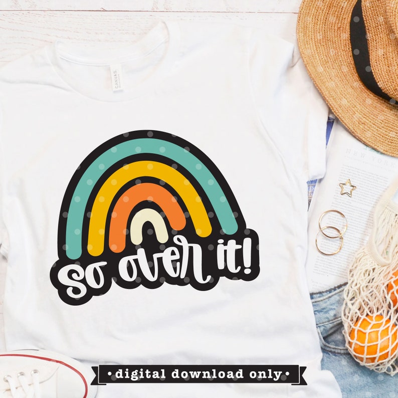 Download So over it svg vintage svg rainbow svg retro svg tshirt | Etsy
