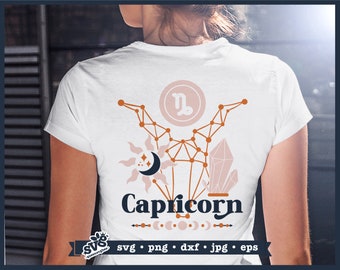 Capricorn Zodiac Sign SVG: Mystical Horoscope Design (Digital Download)