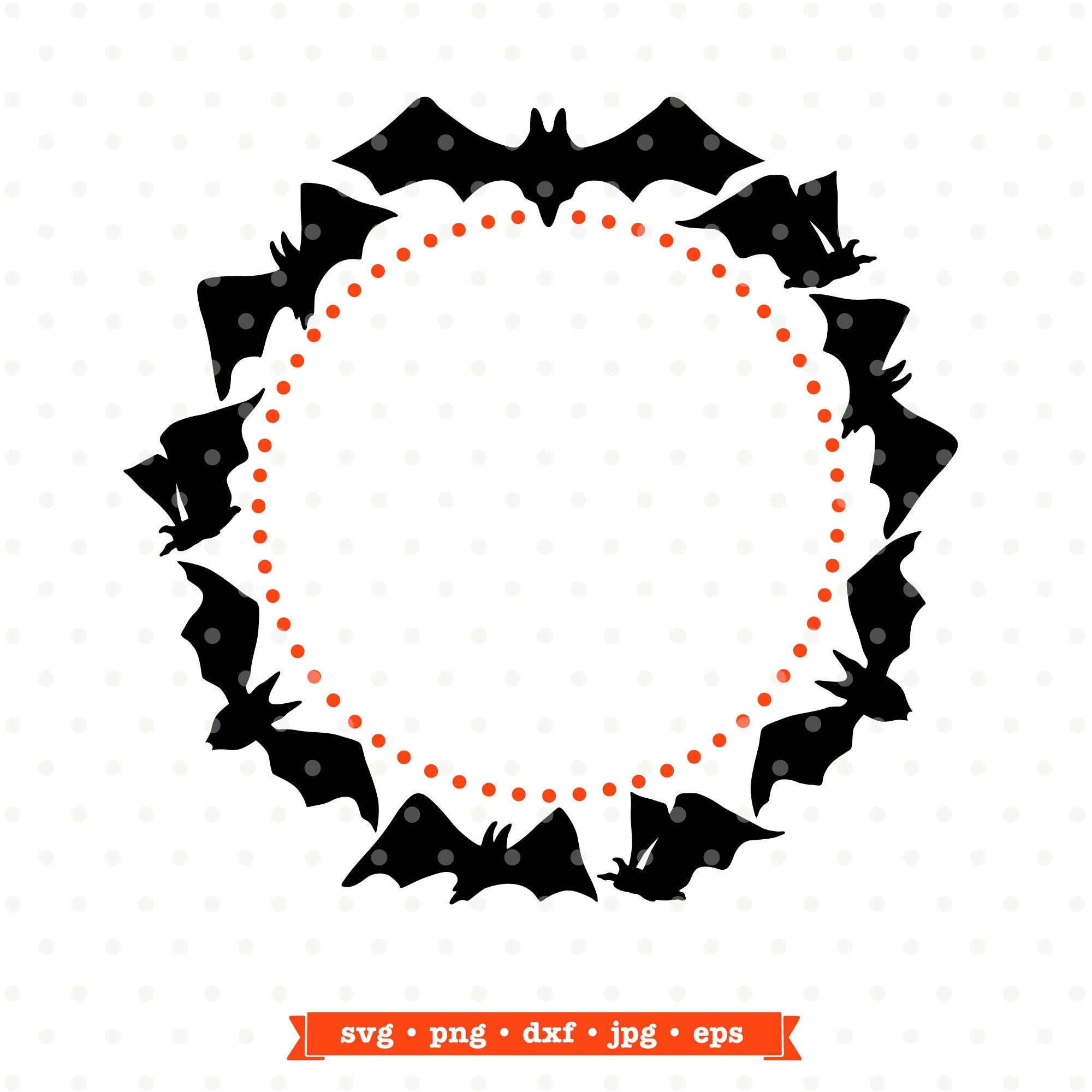 Halloween Bat Monogram Frame SVG: Iron on File (digital Download) - Etsy