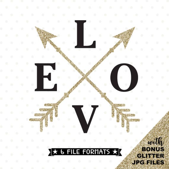 Love Svg Valentines Day Svg Love Arrows Svg Love Cut File Etsy