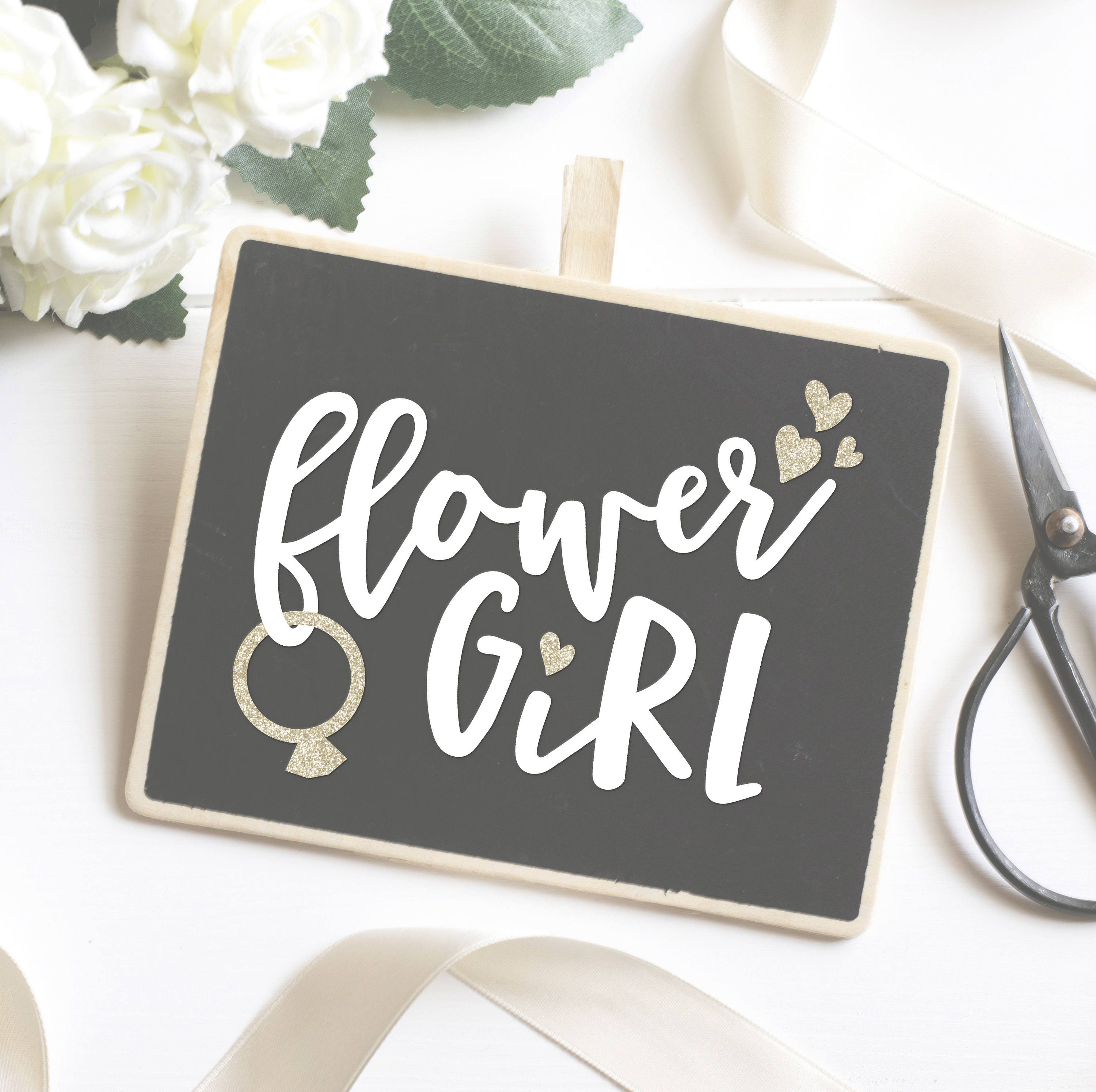 Flower Girl SVG Flower Girl Sign Vinyl Decal File Bridal - Etsy