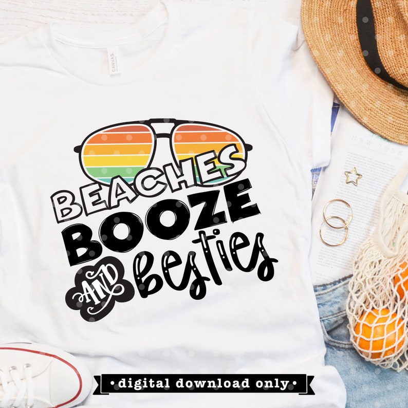 Beach SVG girls trip svg vacation svg Beaches Booze and | Etsy
