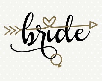 Bride SVG DXF File: DIY Bridal Party Shirt (Commercial Use)
