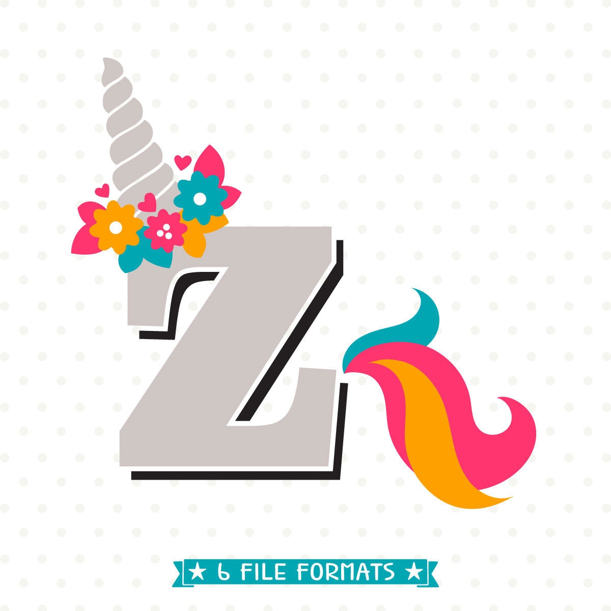 Download Letter Z Svg Cut File Unicorn Monogram Svg Design Unicorn Etsy