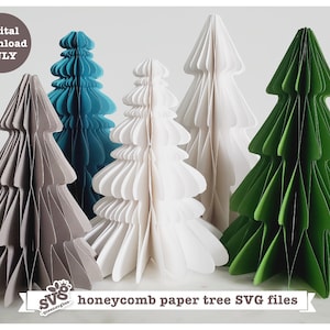 File SVG di albero di Natale in carta a nido d'ape per il taglio della carta a macchina o a mano
