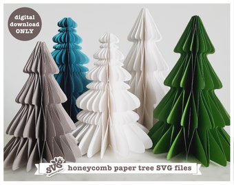 Honeycomb Paper Christmas Tree SVG files for Machine or Hand Paper Cutting
