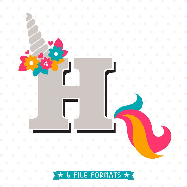 Download Letter H SVG cut file Unicorn Monogram SVG design Unicorn ...