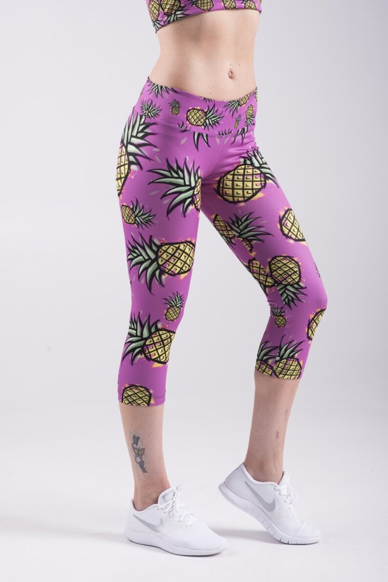 pineapple capri leggings