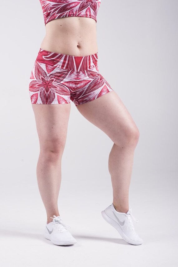 red yoga shorts