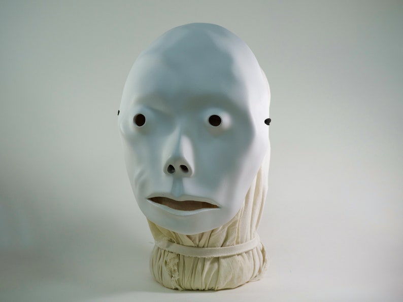 Mask is a white face for Halloween mask surrealism face mask Etsy