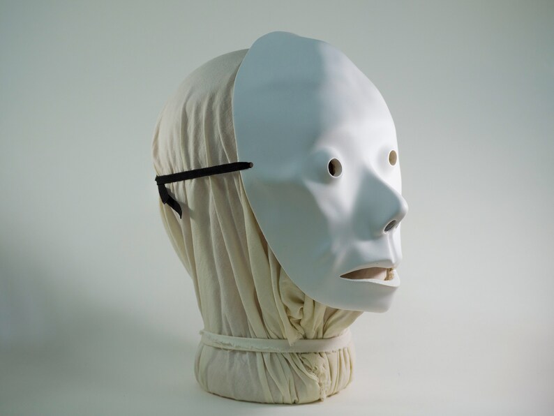Mask is a white face for Halloween mask surrealism face mask Etsy