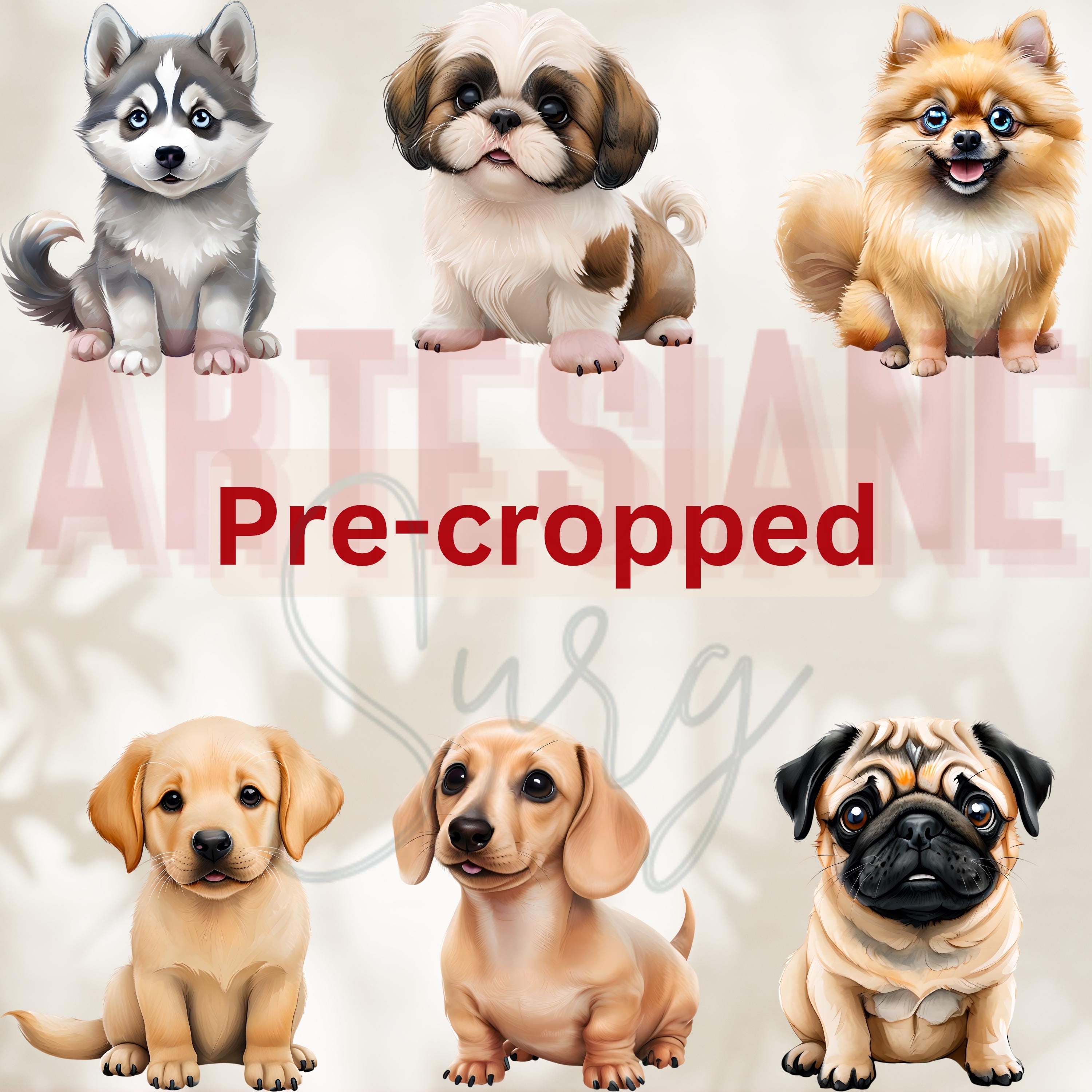 16 Watercolor Puppy Clipart PNG | Cute Dog Clip Art Bundle ...