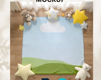 30x40 baby blanket mockup, Baby Blanket PSD Canva PNG, Nursery Product Mockup, Digital Download for Baby Shop Owners