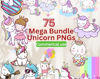 Kawaii Unicorn Ocean PNG Bundle - Etsy UK