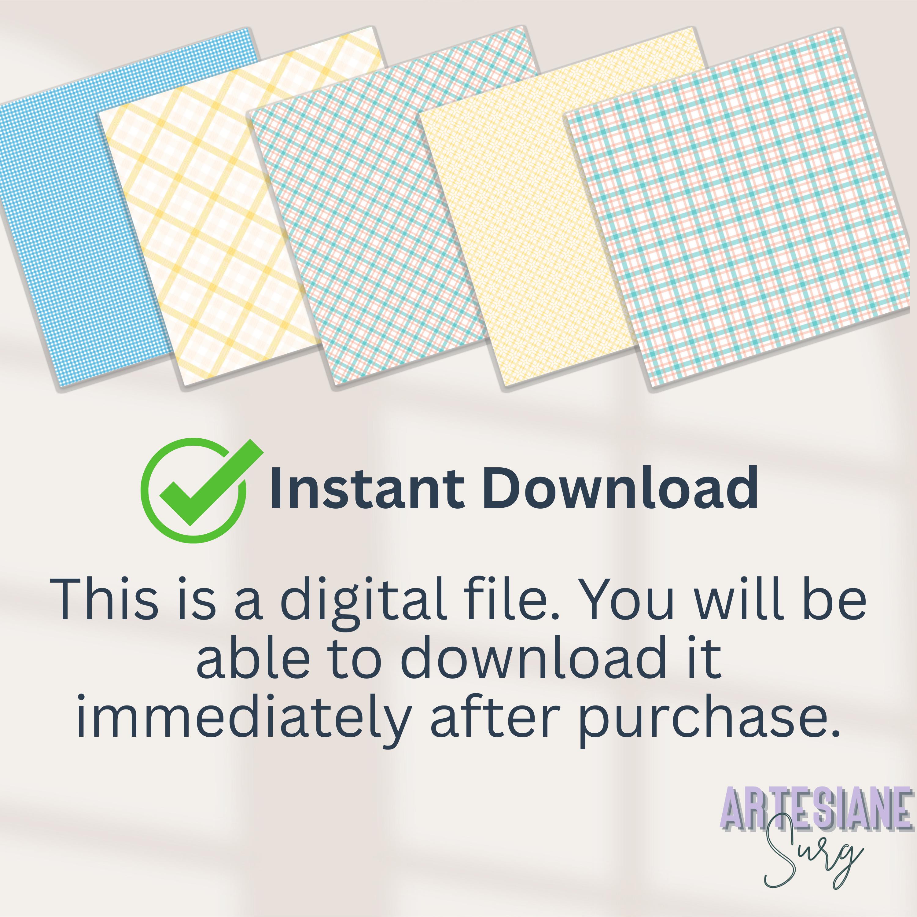 Gingham, Pastel Plaid Digital Paper | Seamless Patterns | Set of 13 ...