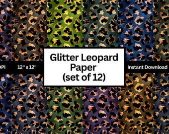 Leopard Pattern Png, Glitter Leopard Print Digital Paper – Set of 12 ...