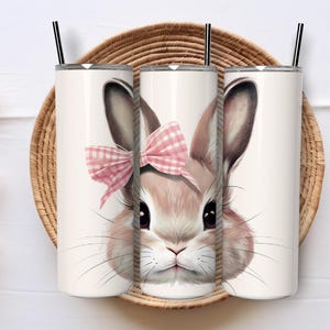 Coquette Bunny Tumbler Wrap PNG| Sublimation design | 20oz Skinny Tumblers Wrap | Digital File