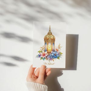 Cartões para impressão de Eid Mubarak | 8 designs para impressão | Cartões de felicitações islâmicos digitais | Download instantâneo | Ideia de presente de feriado muçulmano