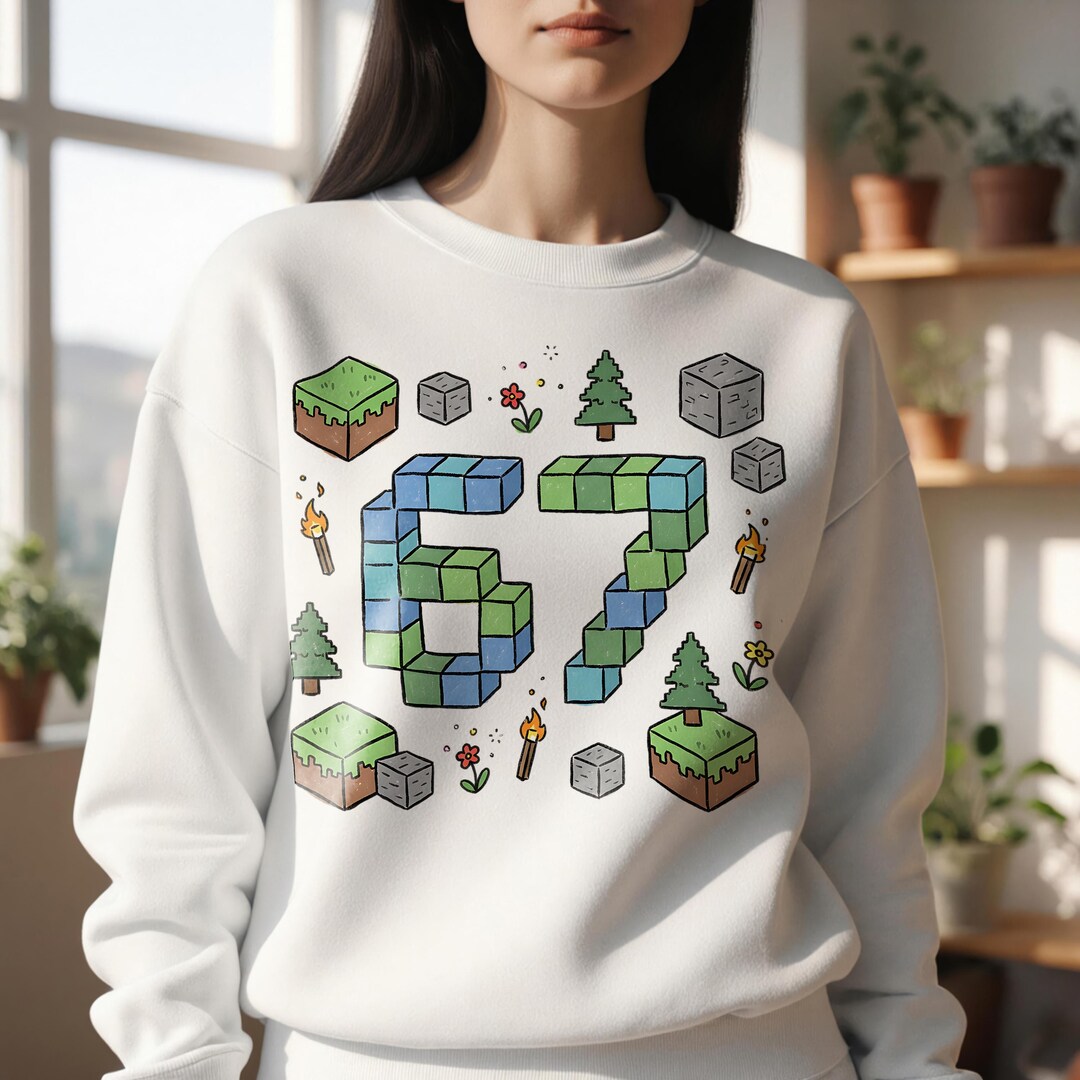 Meme 67 Png, Block Toy 67 Clipart, 300 DPI Printable, Game-inspired ...
