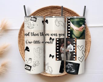 Personalized Parents to be 20oz Skinny Tumblers Wrap, Digital File