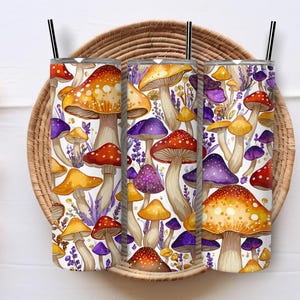 Mushroom Meadow Digital Art  20oz Skinny Tumblers Wrap Digital File