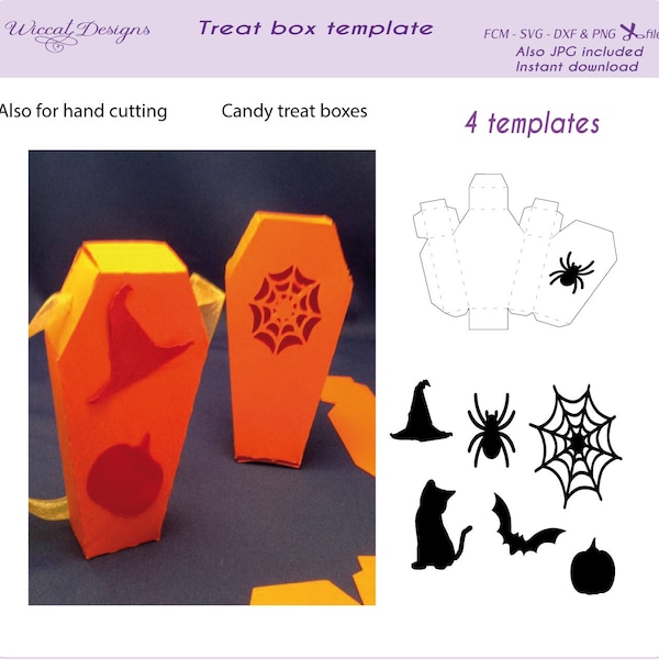 Halloween candy box svg, candy coffin, Template treat box, printable box, Scanncut, coffin template, paper craft, scary treat box, Cricut