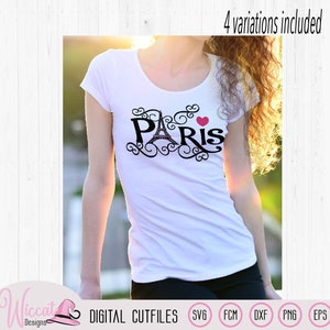 París Torre Eiffel word art, San Valentín, francia, Ciudad del amor svg, diseño de vaso, diseños de camisas, archivo de corte dxf, archivo svg cricut, diseño svg