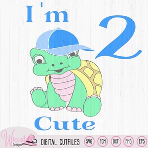 Compleanno ragazzo tartaruga svg, sono carino, secondo compleanno bambino, citazione bambini svg, disegno tartaruga cartone animato, file scanncut, disegni magliette ragazzi