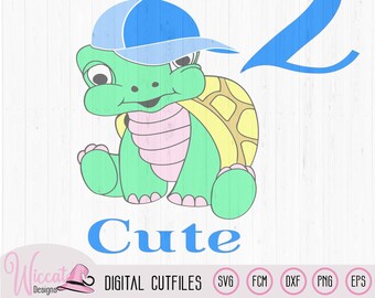 Birthday boy Turtle svg, I'm 2 cute, Toddler Second birthday, kids quote svg, cartoon turtle design, scanncut file, boys t shirt designs