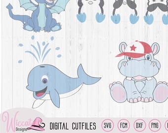 Baby boy Animal bundle svg, Penguins svg, dragon svg, hippo svg, scanncut, svg for cricut, Boys svg, dxf bundle,cut file, dolphin svg